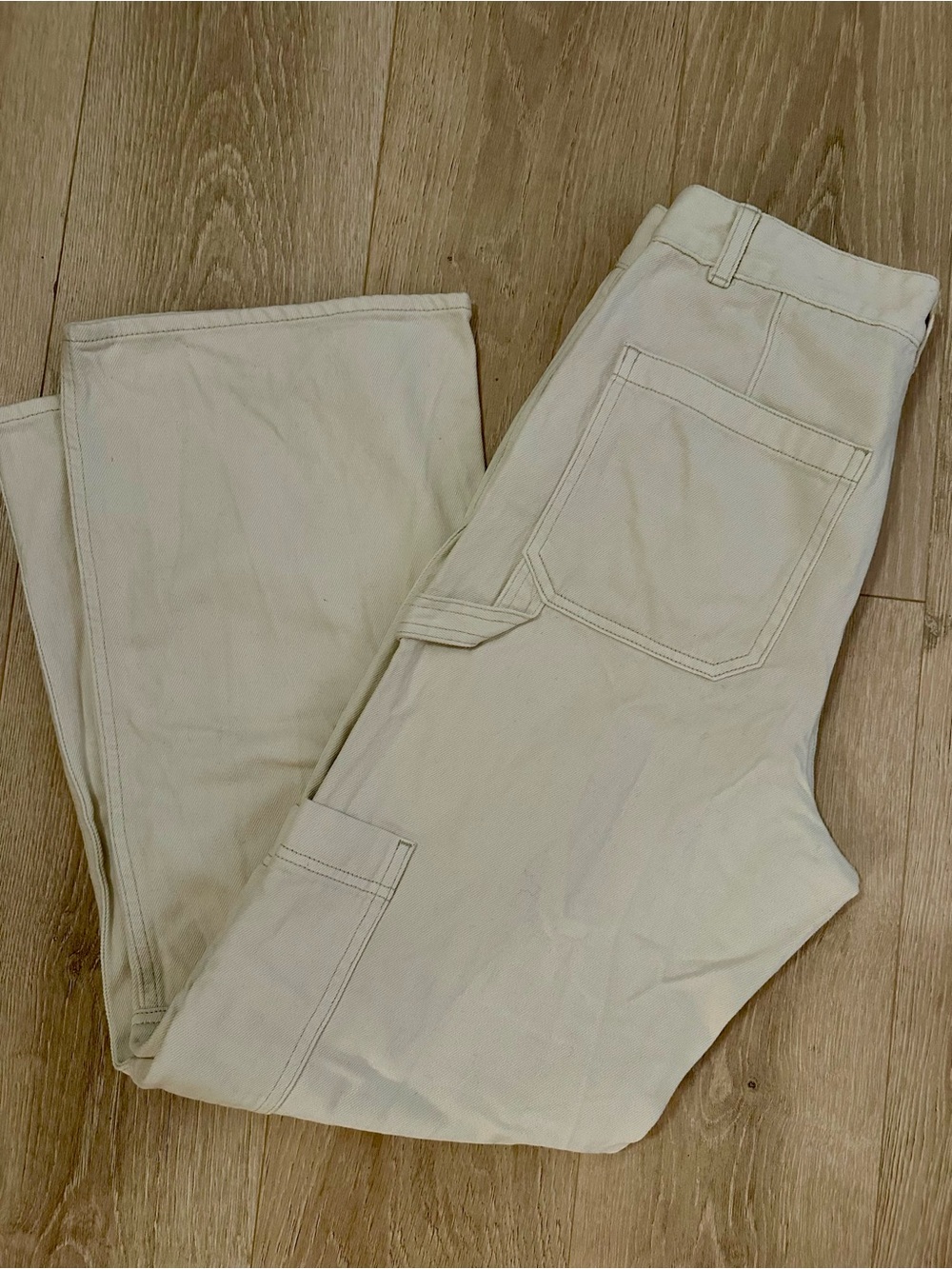 H&M Cream Cotton Utility Pants
